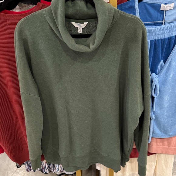 Time and Tru Tops - Time and Tru Olive Green Cowl Neck Pullover Sweater